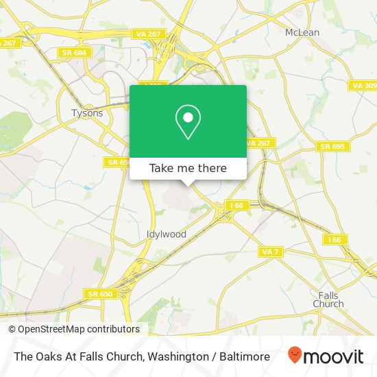 The Oaks At Falls Church map