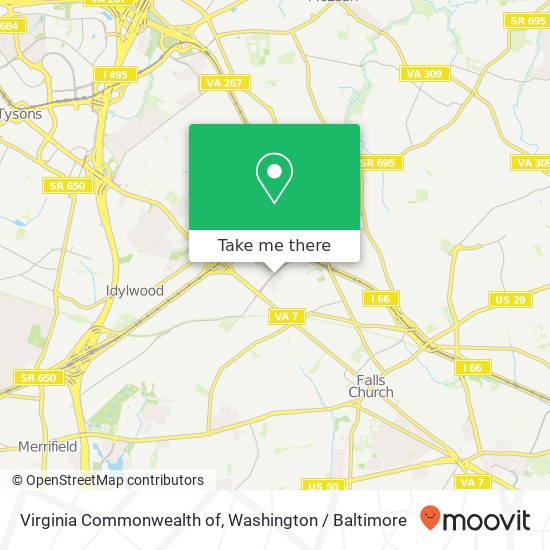 Mapa de Virginia Commonwealth of