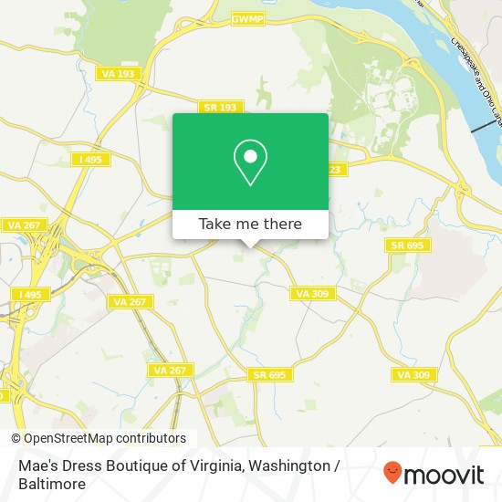 Mapa de Mae's Dress Boutique of Virginia
