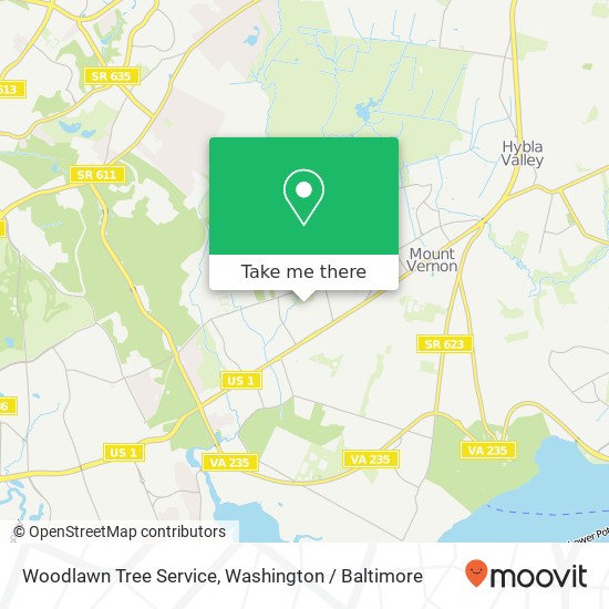 Woodlawn Tree Service map