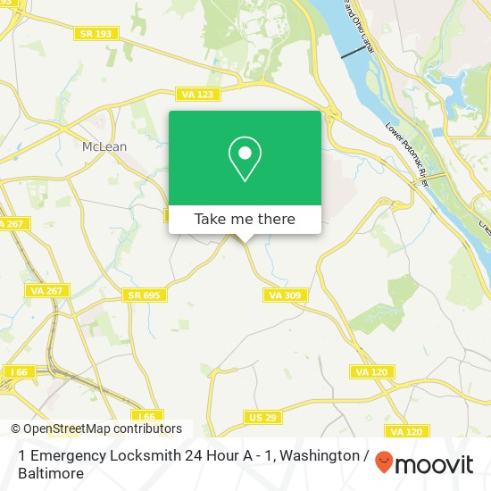 1 Emergency Locksmith 24 Hour A - 1 map