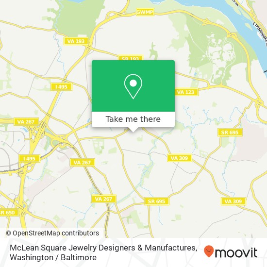 McLean Square Jewelry Designers & Manufactures map