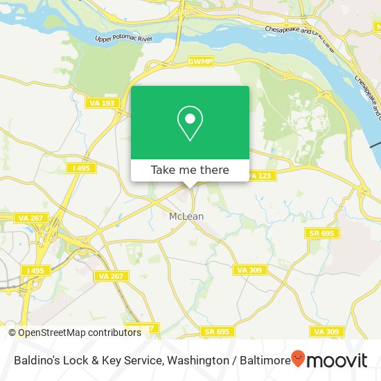 Mapa de Baldino's Lock & Key Service