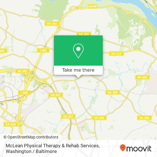 McLean Physical Therapy & Rehab Services map