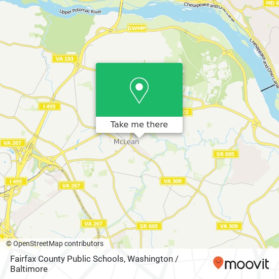 Mapa de Fairfax County Public Schools