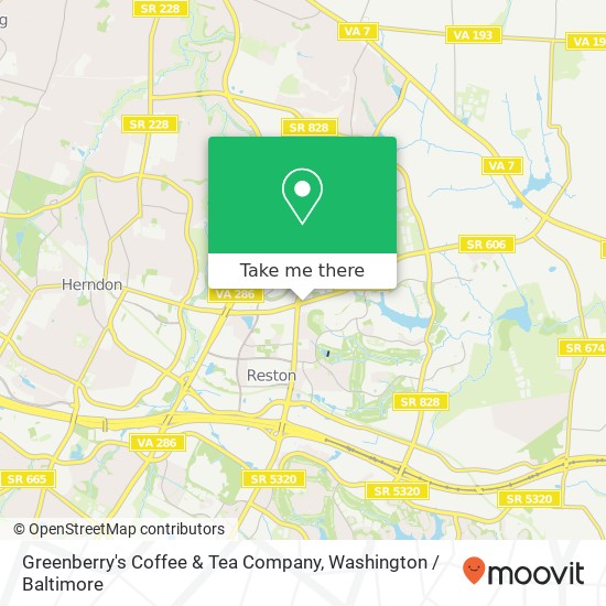 Mapa de Greenberry's Coffee & Tea Company