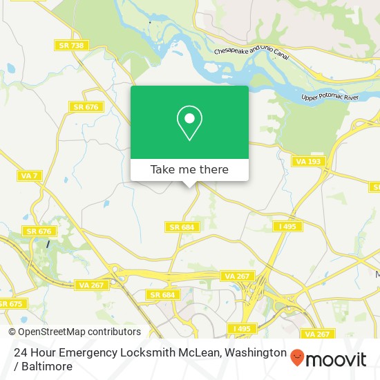 Mapa de 24 Hour Emergency Locksmith McLean