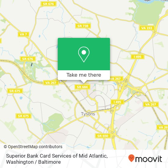 Mapa de Superior Bank Card Services of Mid Atlantic