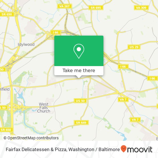 Mapa de Fairfax Delicatessen & Pizza