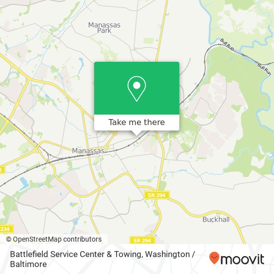 Battlefield Service Center & Towing map