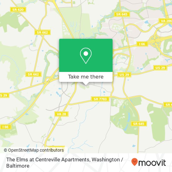 Mapa de The Elms at Centreville Apartments