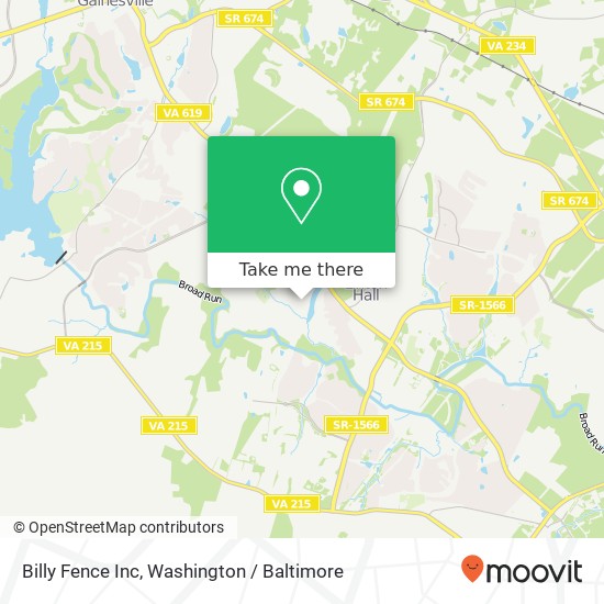 Billy Fence Inc map