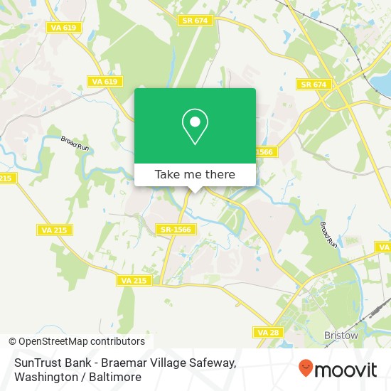 Mapa de SunTrust Bank - Braemar Village Safeway