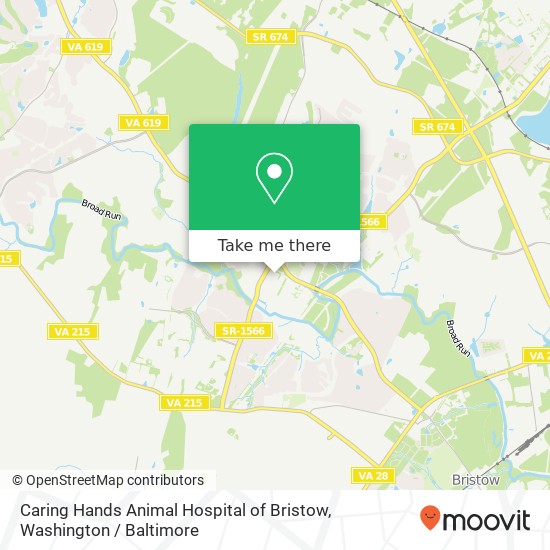 Caring Hands Animal Hospital of Bristow map