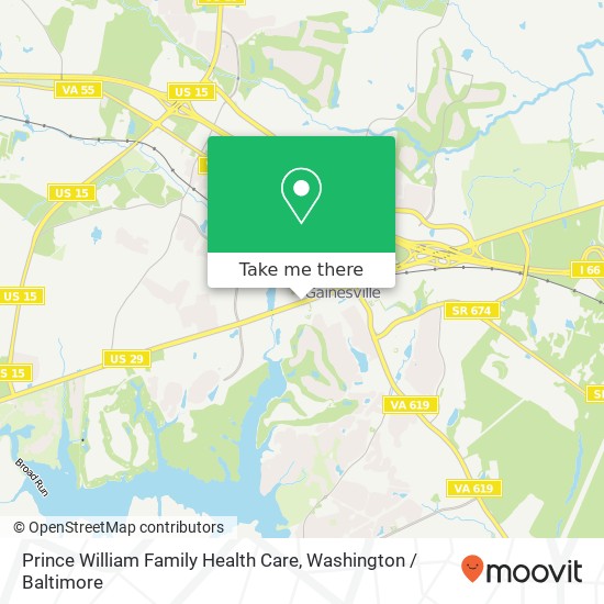 Prince William Family Health Care map