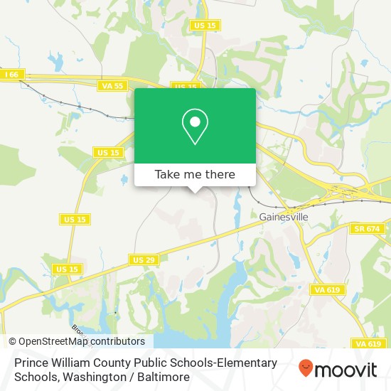 Prince William County Public Schools-Elementary Schools map