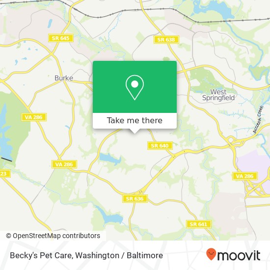 Becky's Pet Care map