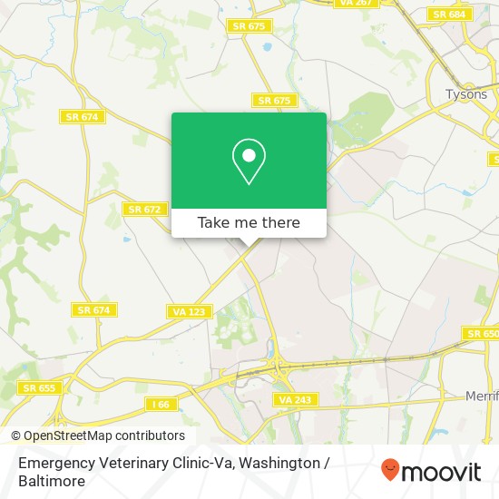 Mapa de Emergency Veterinary Clinic-Va