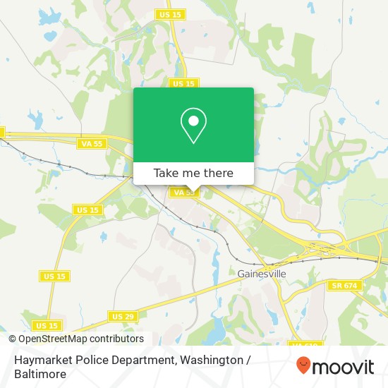 Haymarket Police Department map