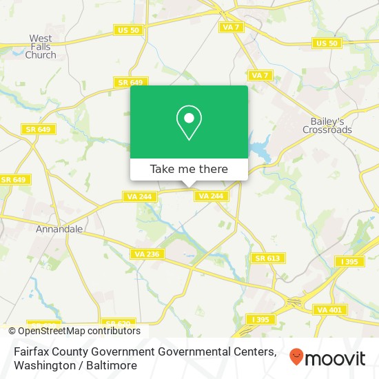 Mapa de Fairfax County Government Governmental Centers