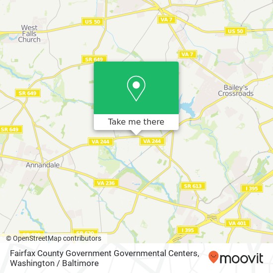 Fairfax County Government Governmental Centers map