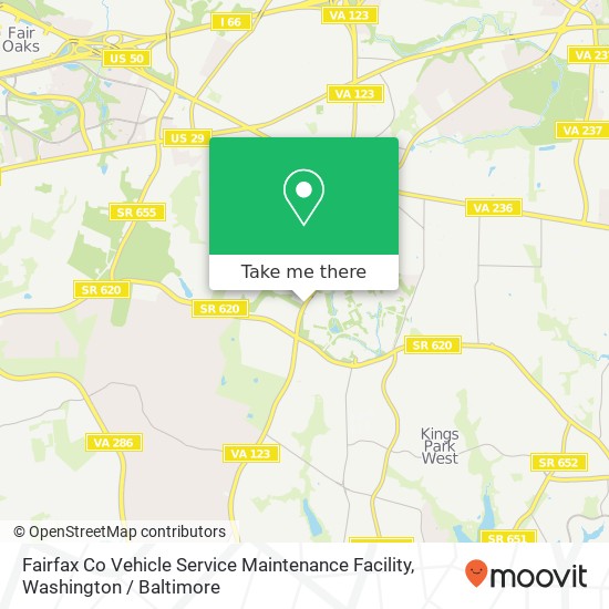 Mapa de Fairfax Co Vehicle Service Maintenance Facility