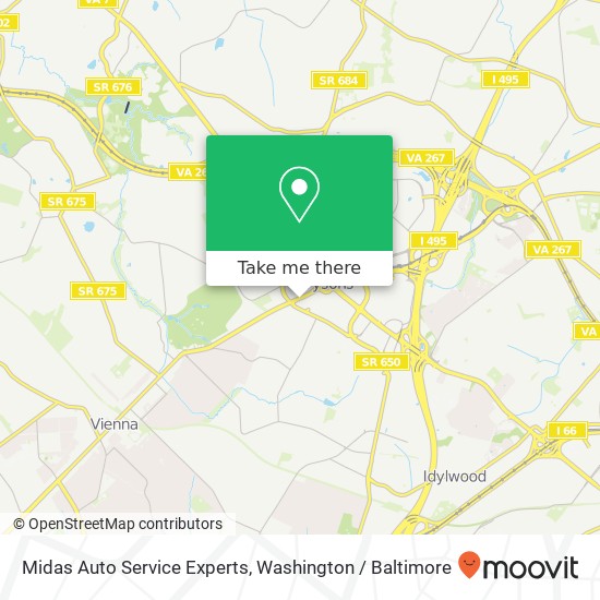 Mapa de Midas Auto Service Experts