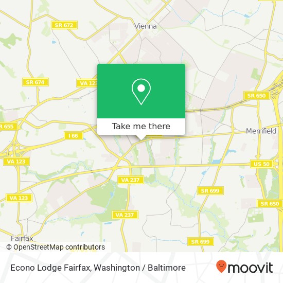 Mapa de Econo Lodge Fairfax