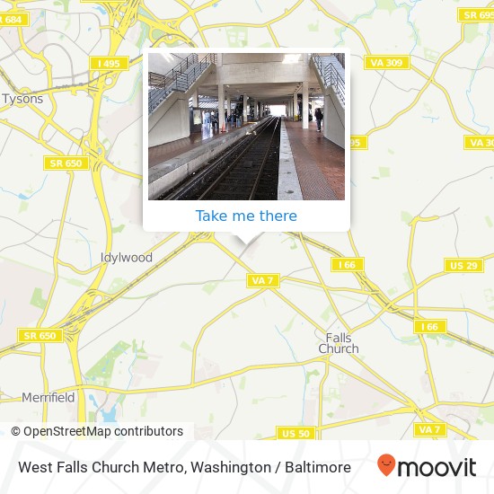 West Falls Church Metro map