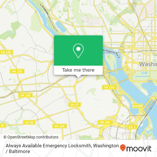 Mapa de Always Available Emergency Locksmith