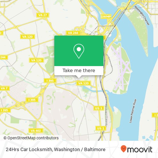 24Hrs Car Locksmith map