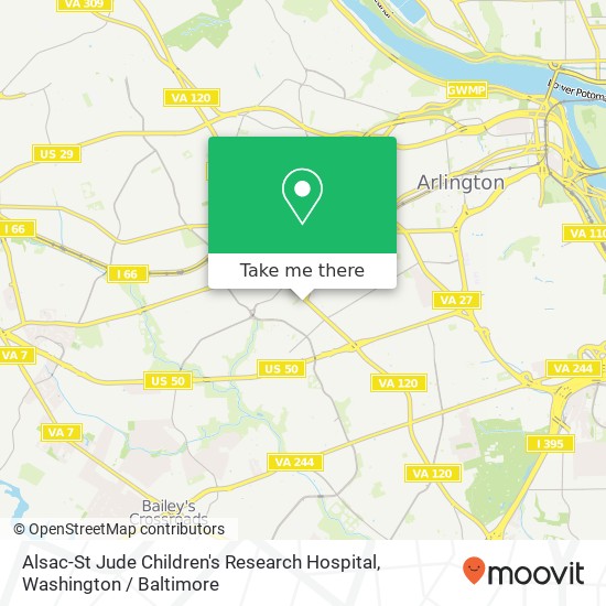 Mapa de Alsac-St Jude Children's Research Hospital