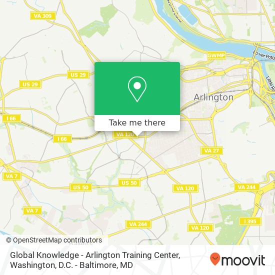 Global Knowledge - Arlington Training Center map