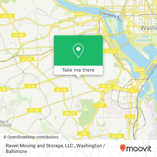 Mapa de Raven Moving and Storage, LLC.