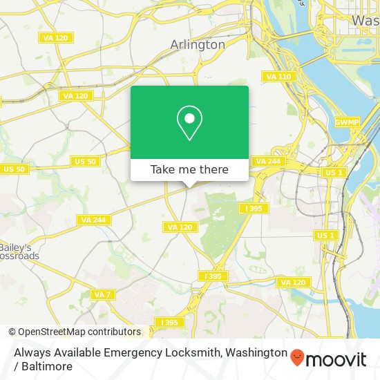 Mapa de Always Available Emergency Locksmith