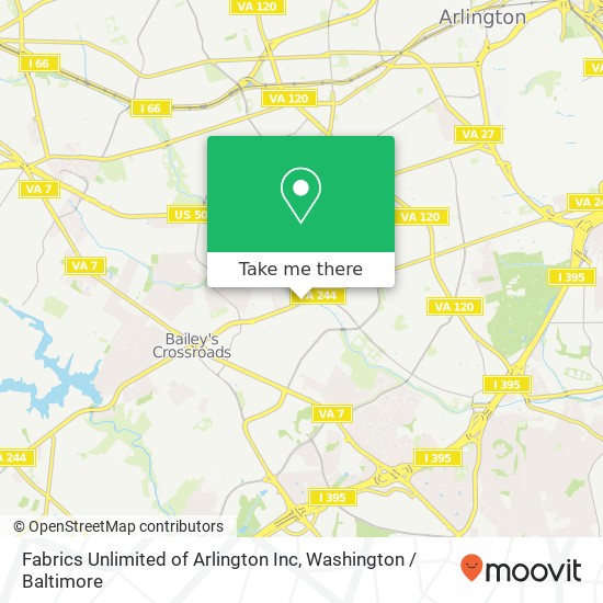 Mapa de Fabrics Unlimited of Arlington Inc