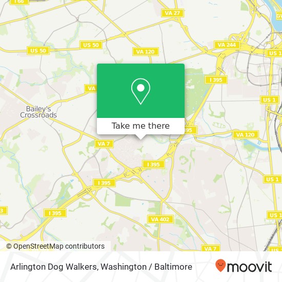 Arlington Dog Walkers map