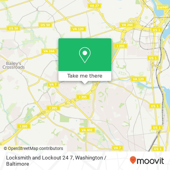 Locksmith and Lockout 24 7 map