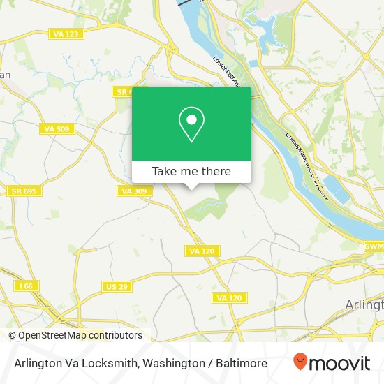 Mapa de Arlington Va Locksmith