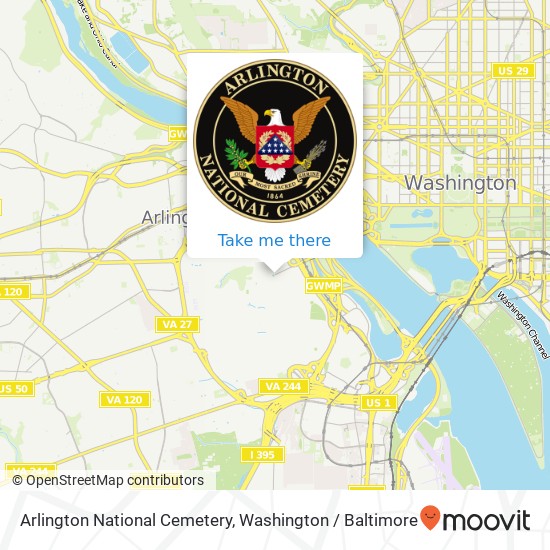 Arlington National Cemetery map