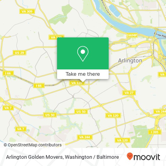 Mapa de Arlington Golden Movers