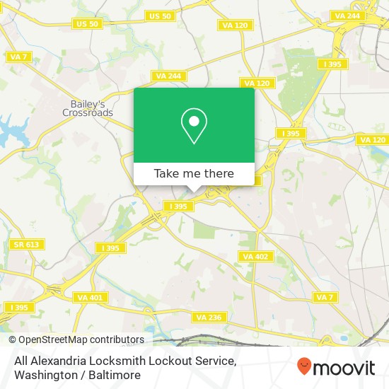 All Alexandria Locksmith Lockout Service map