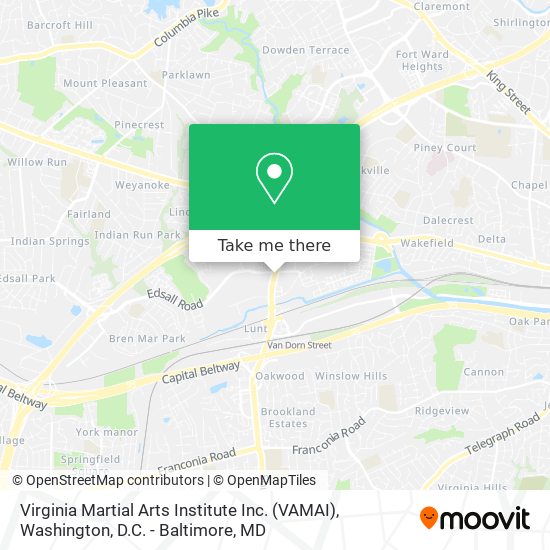 Virginia Martial Arts Institute Inc. (VAMAI) map