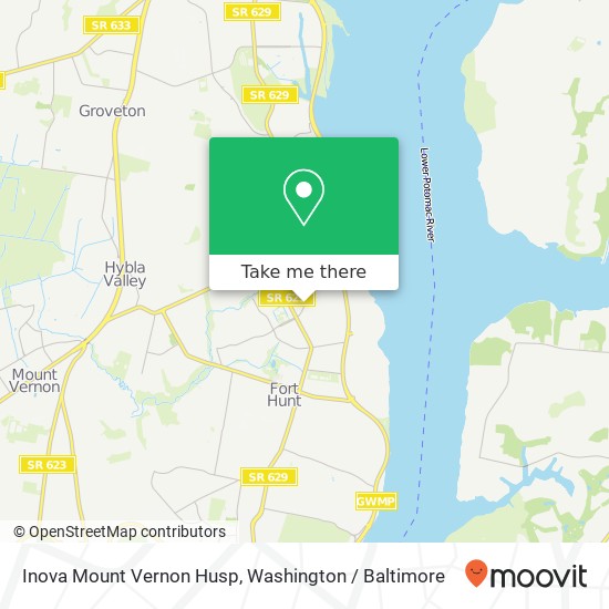 Inova Mount Vernon Husp map