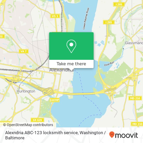 Alexndria ABC-123 locksmith service map