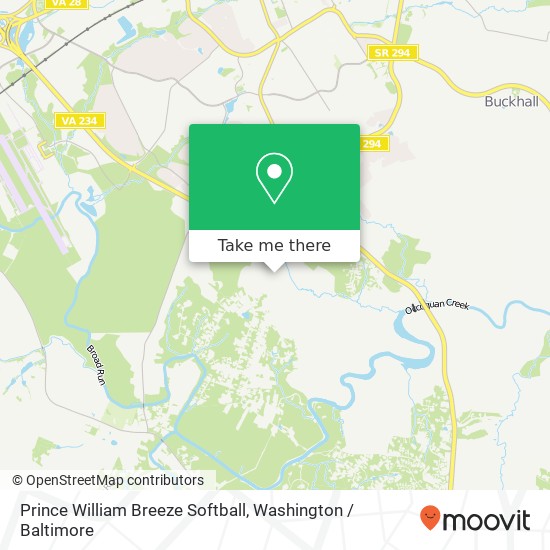 Prince William Breeze Softball map