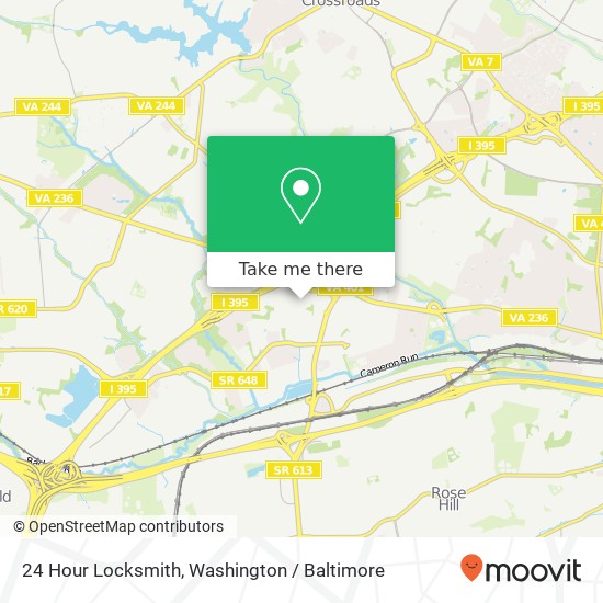 24 Hour Locksmith map