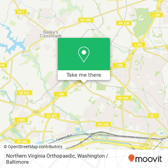 Northern Virginia Orthopaedic map
