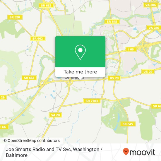 Mapa de Joe Smarts Radio and TV Svc