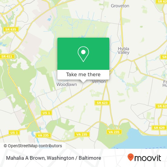 Mahalia A Brown map